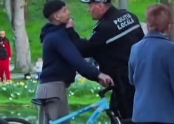 Adolescent bruscat de un polițist local în Parcul Romanescu