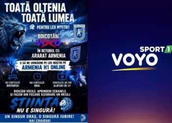 Suporterii Universității Craiova lansează boicotul VOYO înaintea returului cu Ararat-Armenia