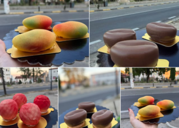 Prăjituri care arată ca niște fructe, la o cofetărie din Gorj. Mango, zmeură, piersică și bob de cafea