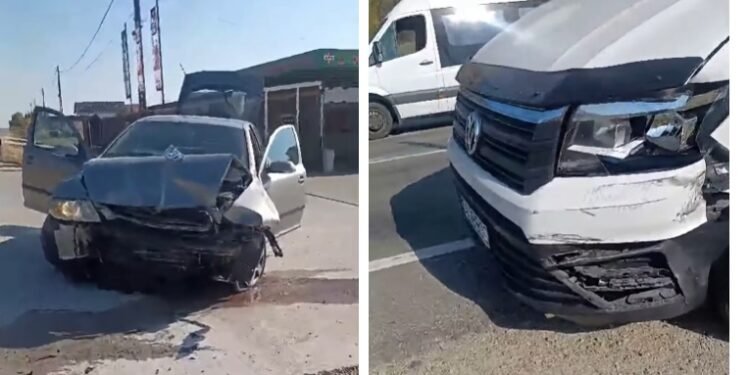 Accident cu microbuzul plin cu salariați ai Termocentralei Turceni! Mai mulți pasageri s-au lovit în urma impactului