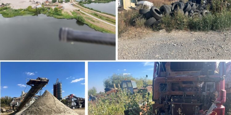 Pistolul scos în fața comisarilor Gărzii de Mediu! Balastieră ilegală, închisă după un control cu polițiști și jandarmi