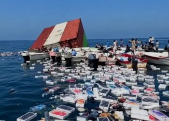 Goana după iPhone-uri și parfumuri de lux! Sute de iranieni au luat cu asalt marea după scufundarea unei nave